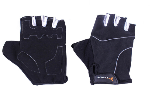 Перчатки TRIX муж., S, коротк. пальцы, лайкра, искусств. замша, велюр, антискольз., с петелькой, бело-черный