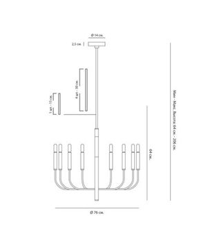 Большая серебряная  люстра “Уорвик”