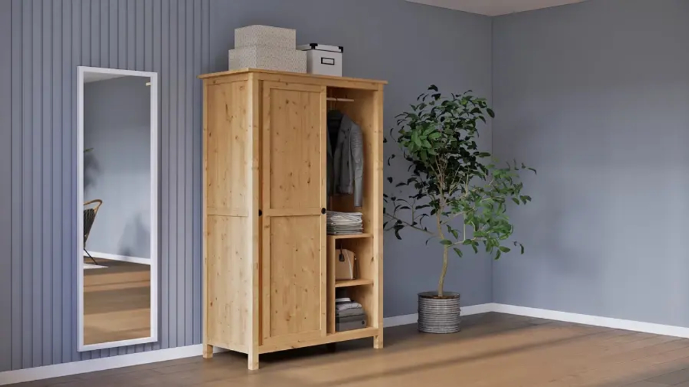 Шкаф-купе - аналог IKEA HEMNES / ХЕМНЭС/ ХЕМНЕС / КЫМОР / ИКЕА 120х197х59 см, светло-коричневый