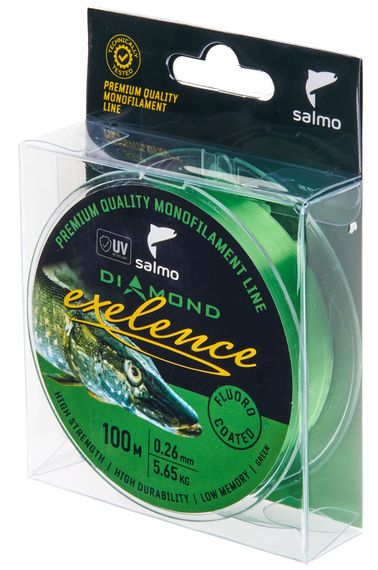 Леска монофильная Salmo Diamond EXELENCE FLUORO COATED Green 100/026