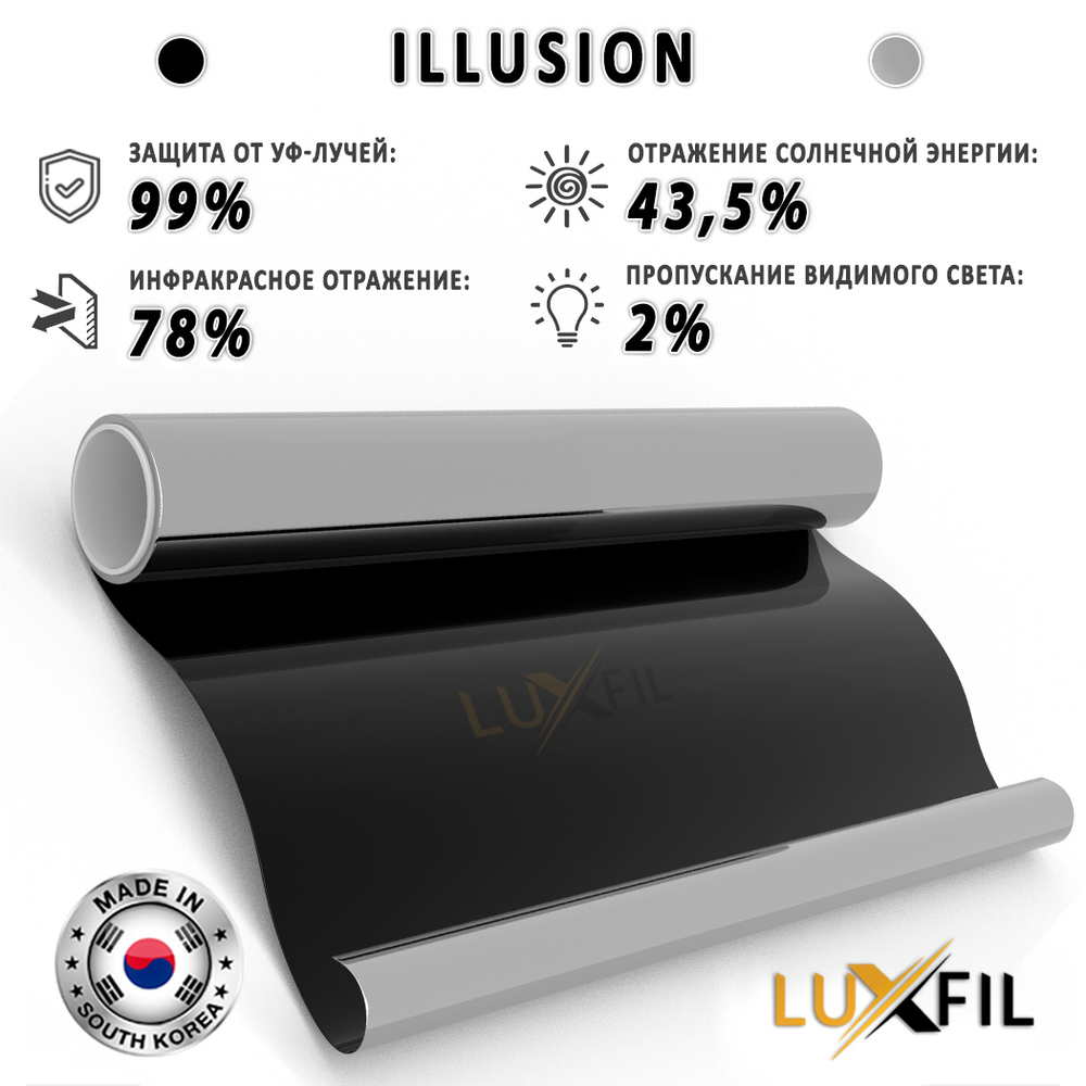 Пленка солнцезащитная зеркальная ILLUSION LUXFIL, (на отрез)