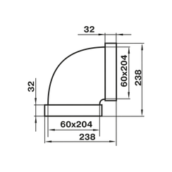 Колено горизонтальное Zernberg 204*60 мм 90 градусов пластик 16449