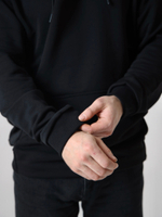 Худи черное Город Горький мужское с нашивкой желтый олень