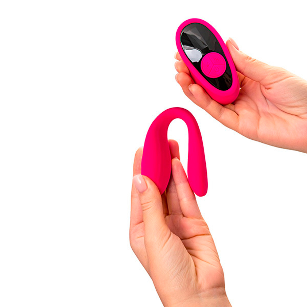 Розовый вибратор для пар с пультом ДУ ToyFa eroTEQ Prawno 593005