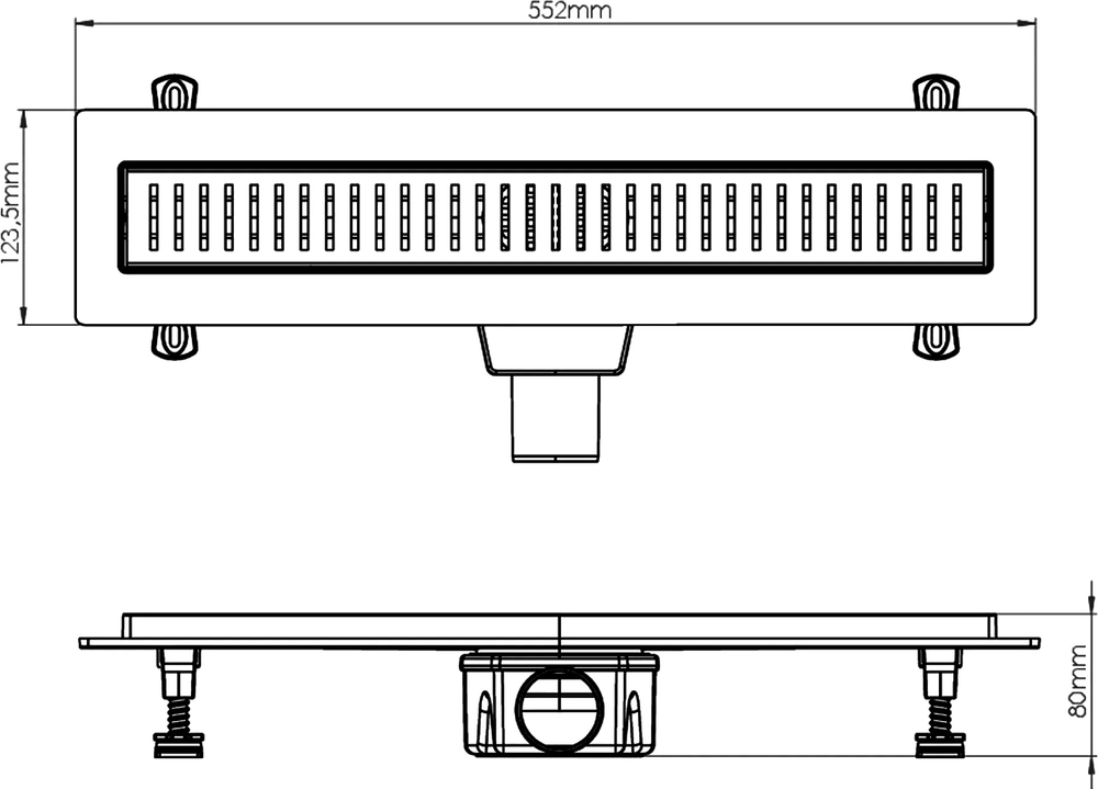 Душевой трап (лоток) EWRIKA 8600550 50 см, с сифоном