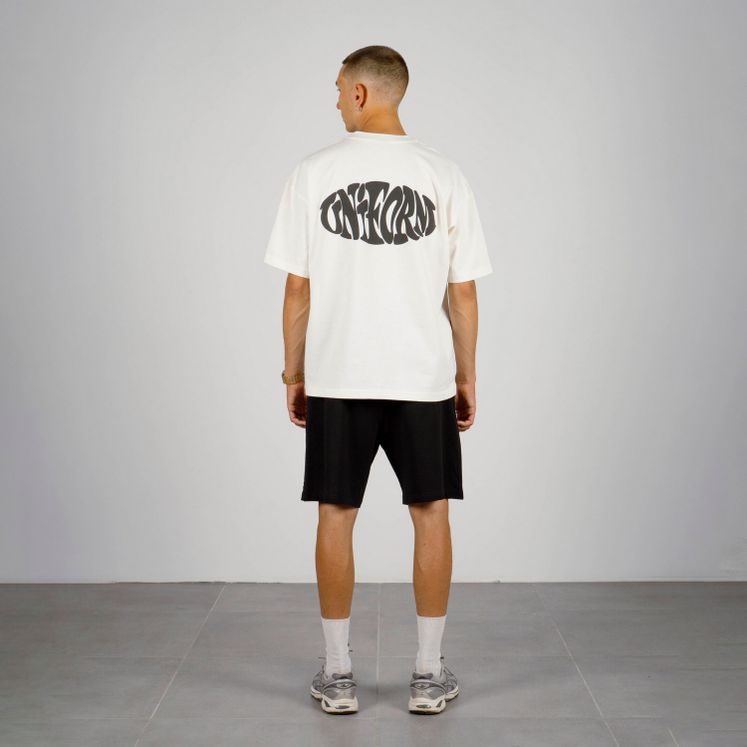 Футболка UNIFORM Heavy Stamp, молочный/черный
