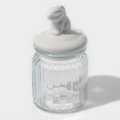 Банка для сыпучих продуктов с керамической крышкой Зайка, 230 мл