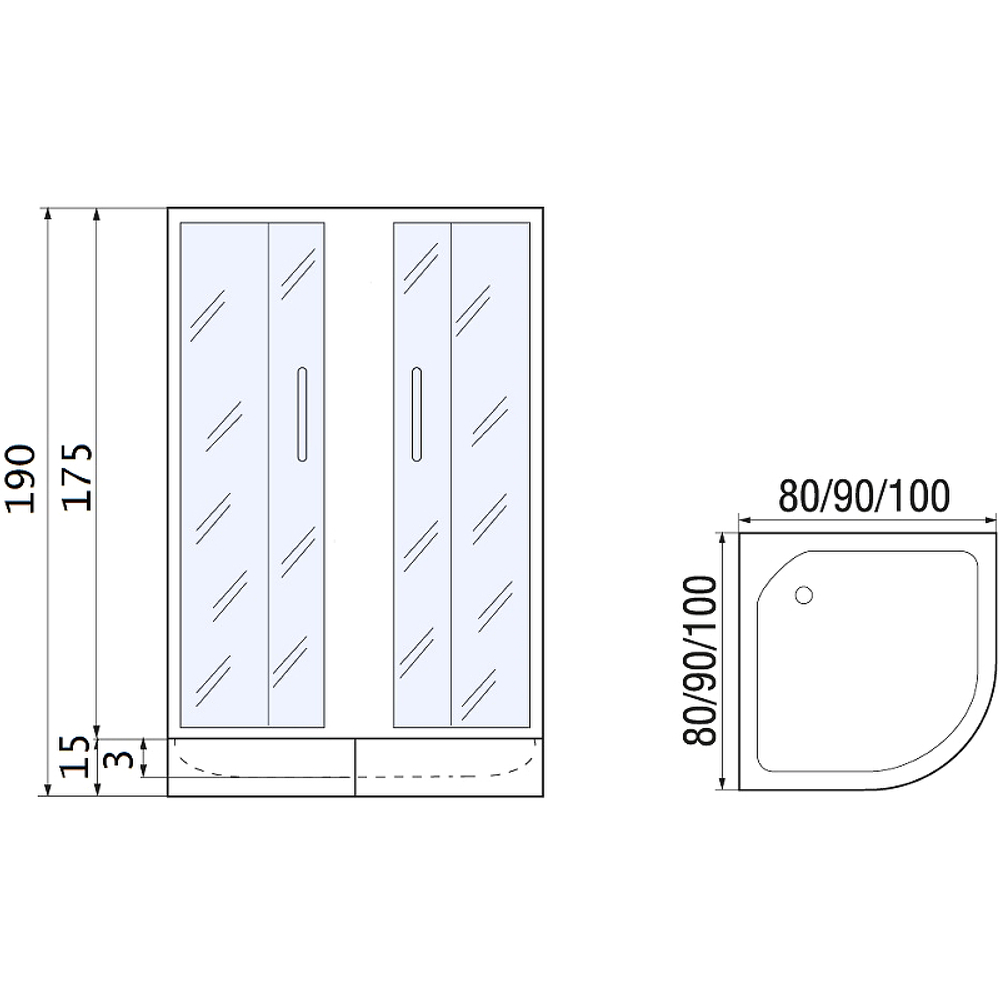 Душевой уголок River Don Light 80x80 МТ 10000002917 без поддона