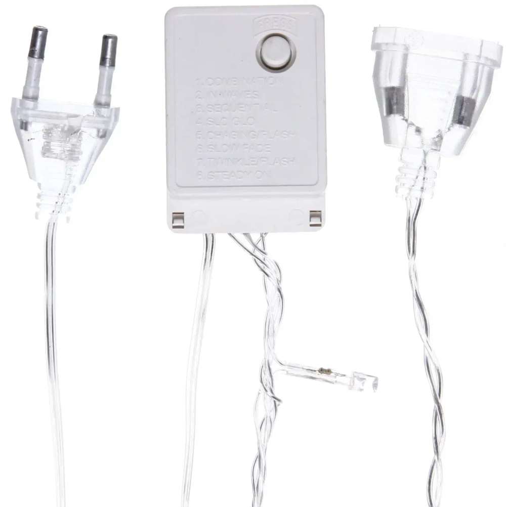 Гирлянда для дома 16м 180 ламп LED прозрач.пров.,8 реж, IP-20, Синий (возможность соединения)