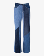 Прямые джинсы пэчворк, синие