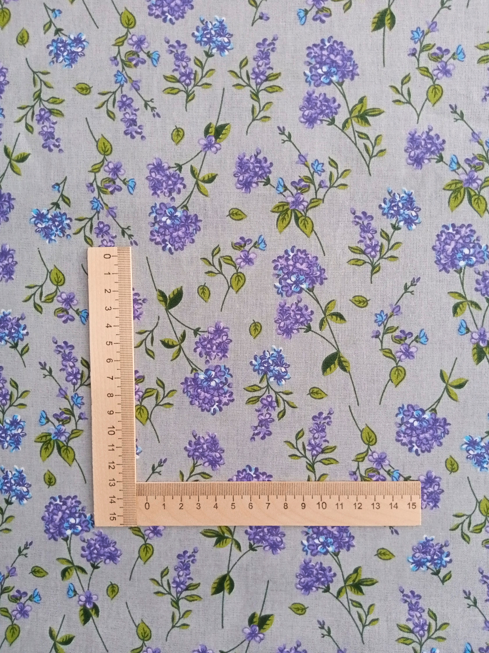 Ткань бязь плательная, рис. "Сирень", ширина 150 см, арт. 772