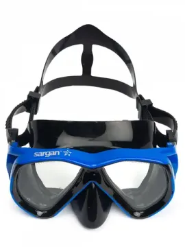 Набор маска+трубка Sargan Неро черный/синий