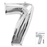 Шар (40"/102 см) Цифра "7" Серебро в упаковке / Seven