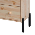 Комод 62х30х98, Раст, c 4 ящиками для одежды, в спальню, детскую, на металлических ножках, массив сосны в натуральной отделке, IKEA