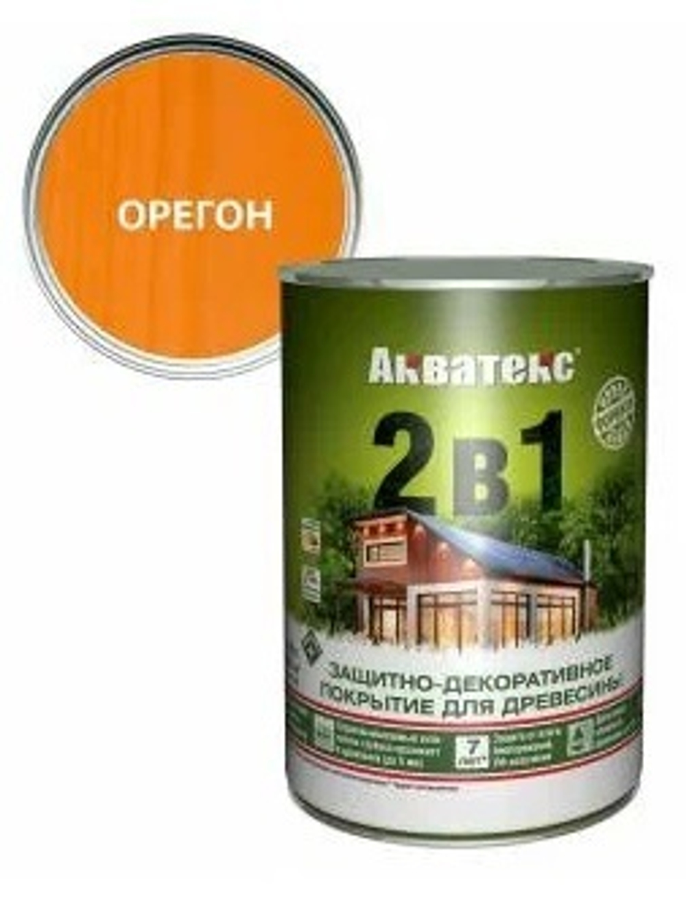 Защитно-декоративное покрытие для дерева АКВАТЕКС 2 в 1, орегон, 0.8 л