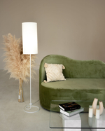 Торшер напольный белый с белым абажуром в стиле лофт, светильник напольный классический, Дельта, E27, 60 Вт