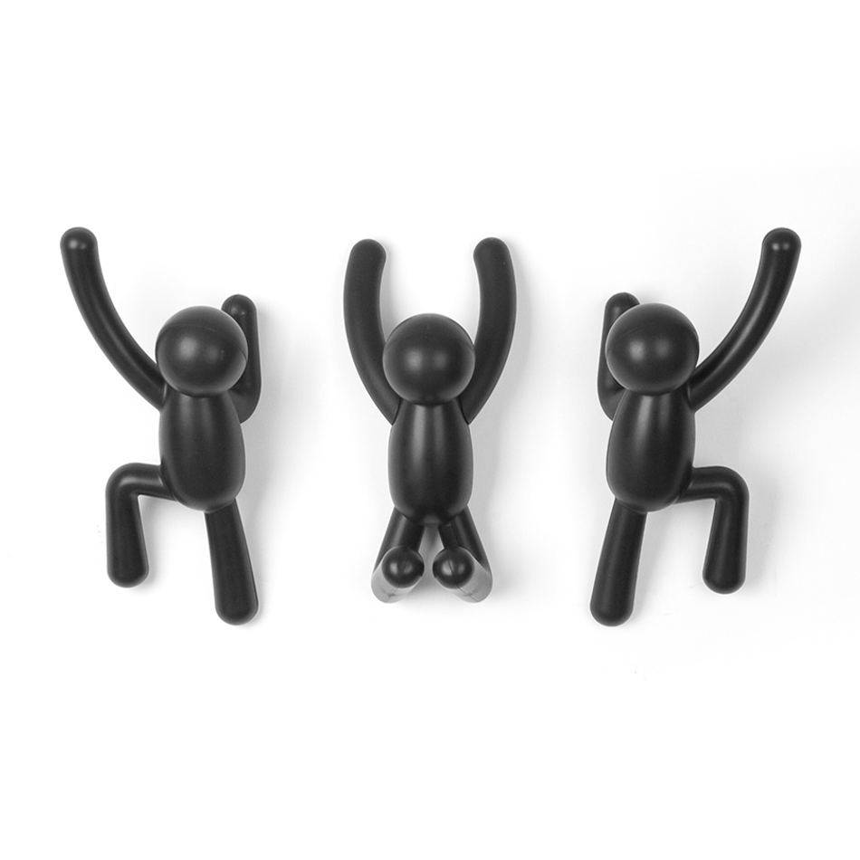 Вешалки-крючки Buddy 3 шт. черные, Umbra