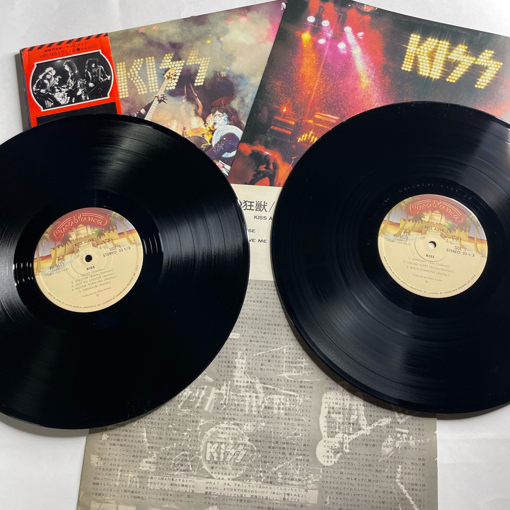 Винтажная виниловая пластинка LP Kiss Alive (Япония 1977) (Оби)