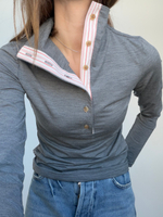 Лонг со стойкой серый шерстяной