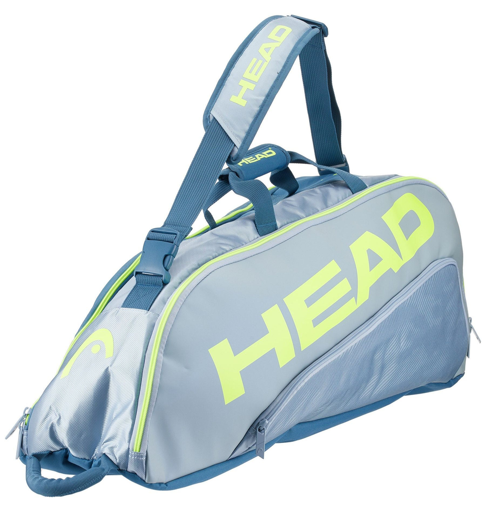 Сумка теннисная Head Tour Team Extreme 6R Combi - grey/neon yellow