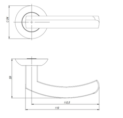 Ручка раздельная R.JR54.SIGMA (SIGMA JR) ABG-6 зеленая бронза 105мм