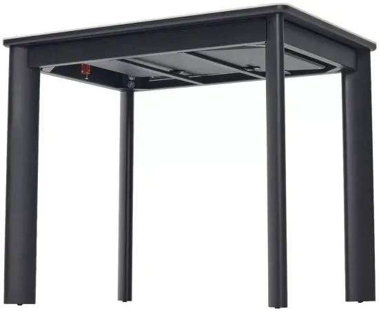 Стол ТЕТ-А-ТЕТ 110 Белый мрамор, керамика / Черный каркас