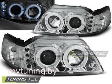 Передние фары angel eyes chrome для Ford Mustang IV