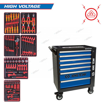 Набор инструментов ""HIGH VOLTAGE"" в чёрной тележке, 117 предметов