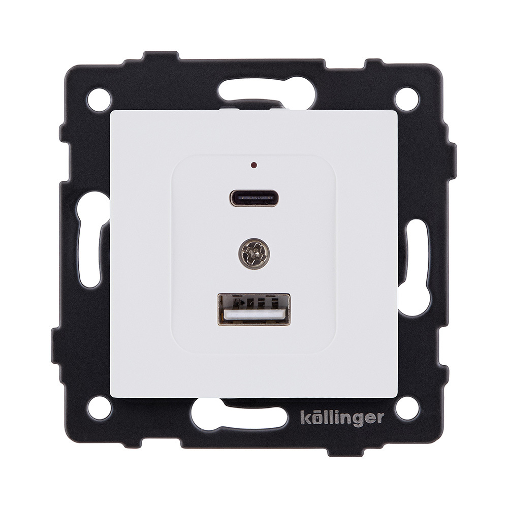 Розетка USB A+C 20W, белый матовый Kollinger REA-037WM для Aspekt, Eleganz, Reflex