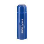 Термос &quot;Биосталь&quot; с узкой горловиной и пробкой с кнопкой, цв.синий, 0,75 л/12/