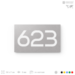 Номер на дверь 623, табличка на дверь для офиса, квартиры, кабинета, аудитории, склада, серая 120х70 мм, Айдентика Технолоджи