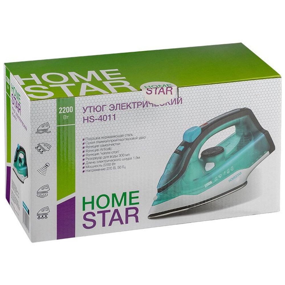Утюг HOMESTAR HS-4011 бирюзовый (105380)