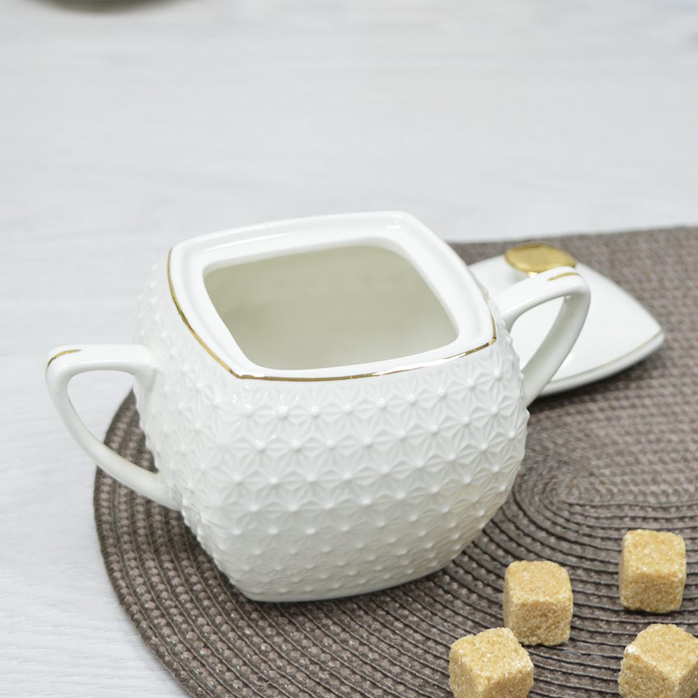 Сахарница 500мл с ручками "Снежная королева" квадр. (21355)