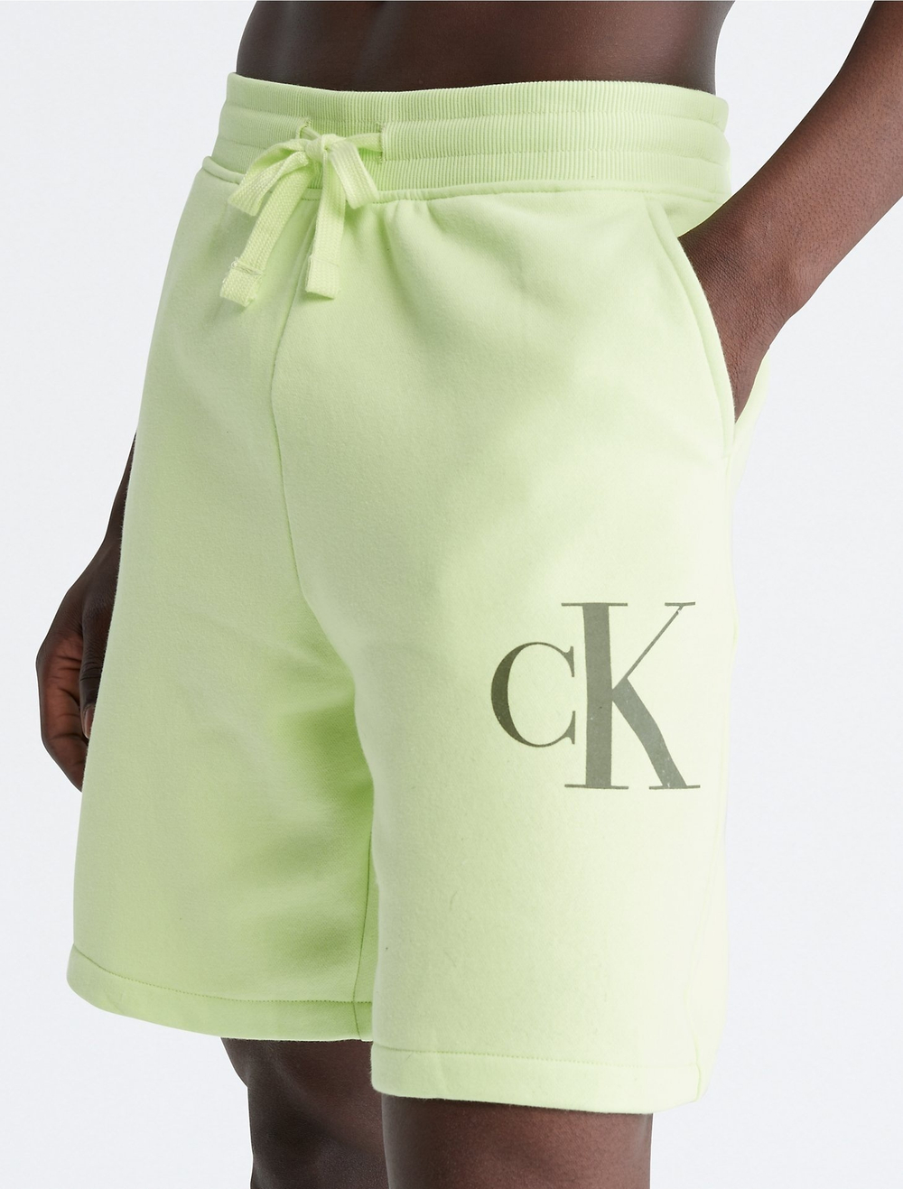 Шорты Calvin Klein Monogram Logo Fleece Highlighter