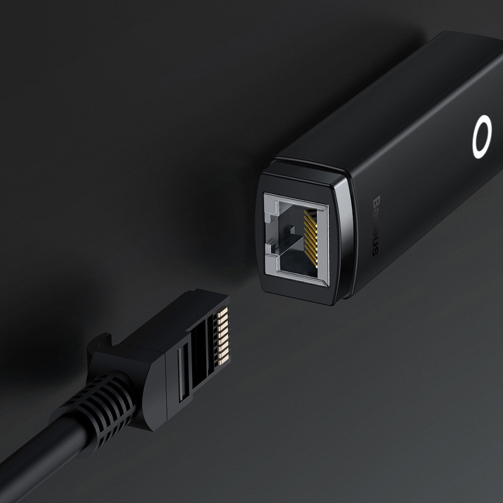 Сетевой адаптер Baseus Lite Series Ethernet Adapter Type-C to RJ45 LAN Port 1000Mbps - Black