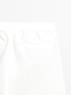 Massimo Dutti Короткие бермуды из 100% льна, белый
