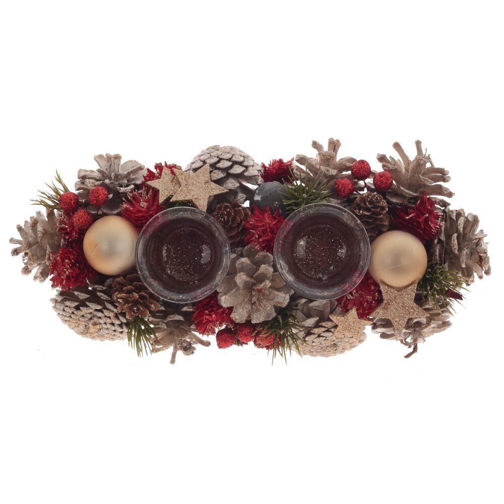 GAEM Подсвечник "Новогодняя композиция", L31 W14 H8 см