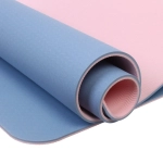 Коврик для йоги 6 мм 183х68 см «Энергия» 2х сторонний TPE, голубой/розовый