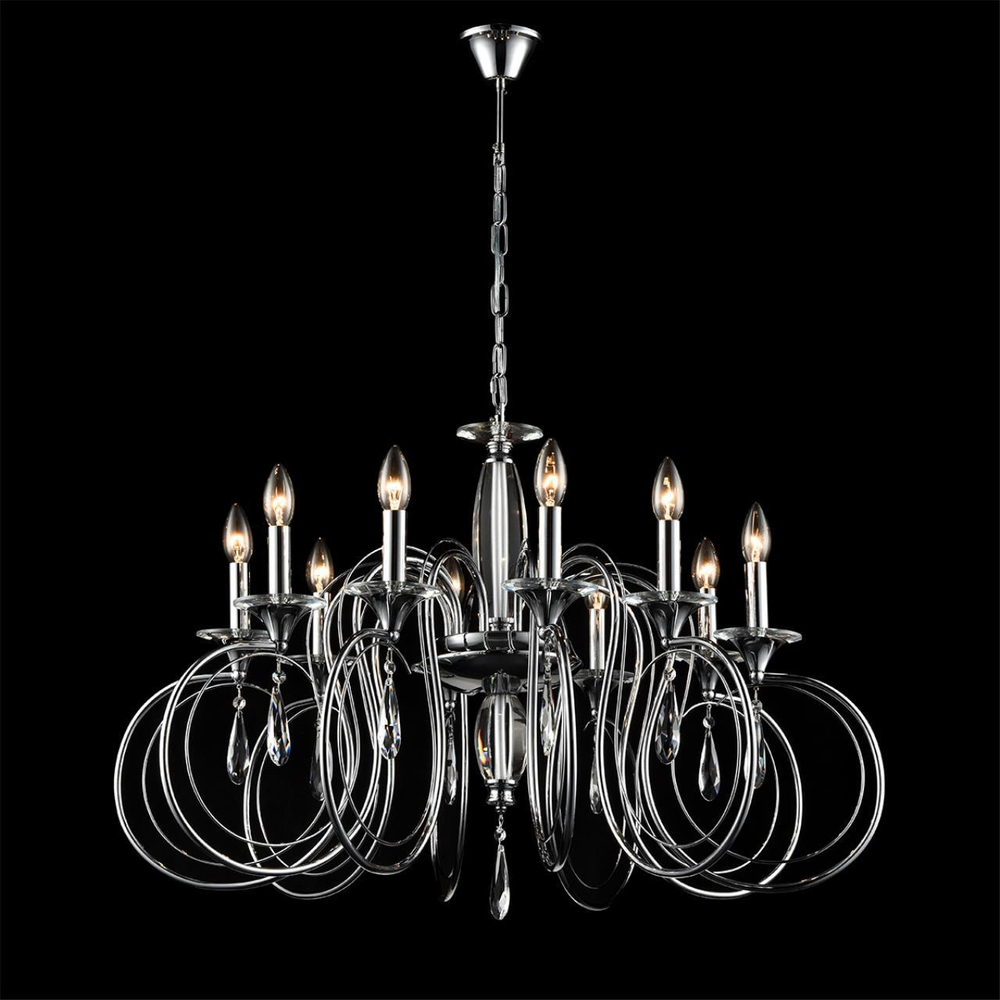 8032/10 CLASSI LN25 20 хром, металл/хрусталь Люстра подвесная Е14 10*40W 220V LAOKA