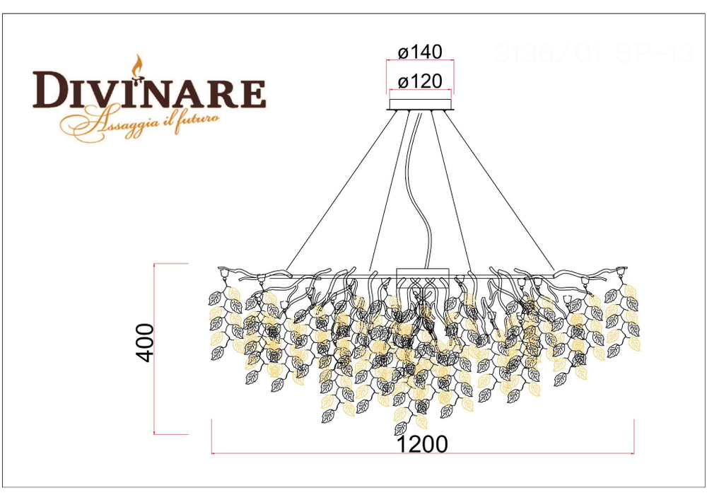 Подвесная люстра Divinare SALICE 3136/01 SP-13