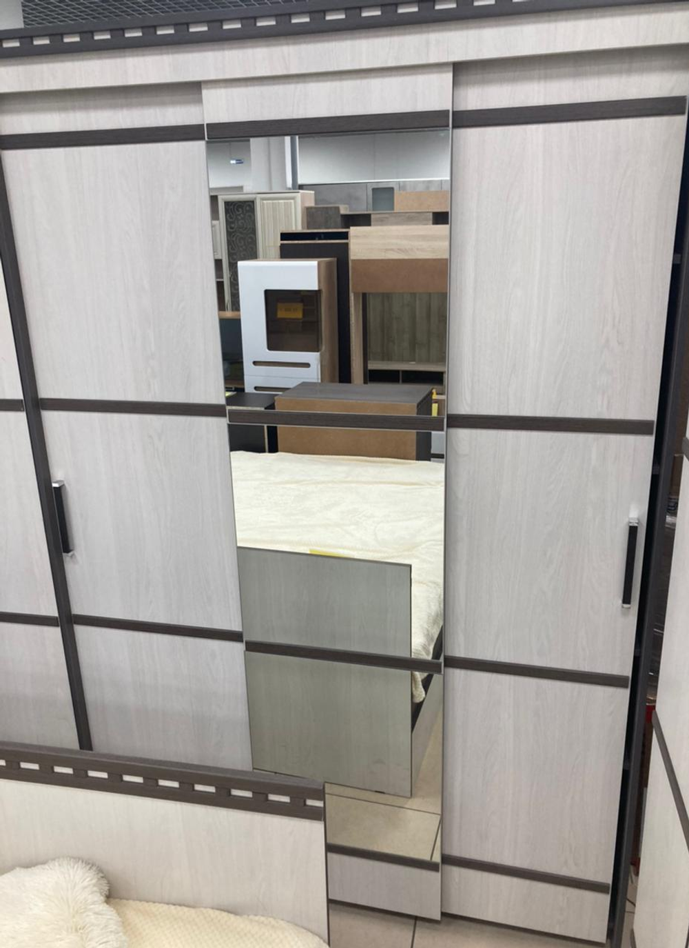 Шкаф-купе Ольга-13 ЛДСП ясень анкор темн/ясень анкор св