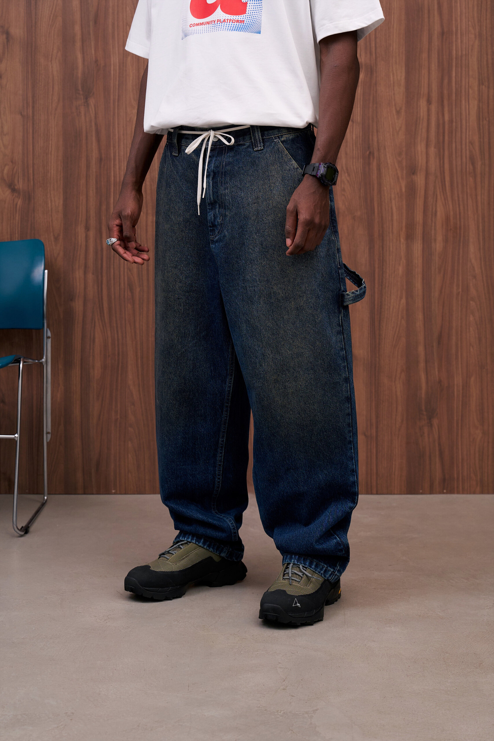 Джинсы Октябрь Work Denim "Dirty Blue Stone Washed"