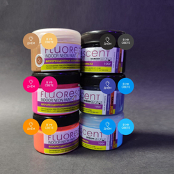 набор красок AcidColors FLUORESCENT NEON акриловые, 6 цветов: коричневый, черный, малиновый, серый, красно-оранжевый, голубой