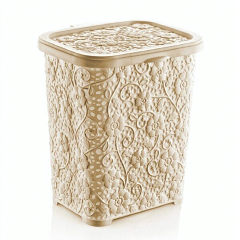 Корзина для стирал. порошка Ажур 6 лт кремовый ш