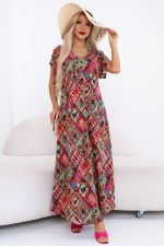 Платье Магия лета (марсала/абстрация) Р11-867/24 Nikol (Акция)