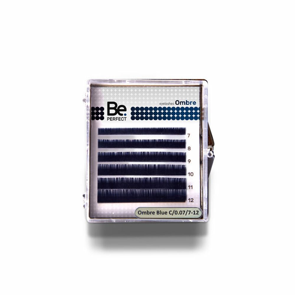 Ресницы цветные BePerfect Ombre Blue MIX 6 линий