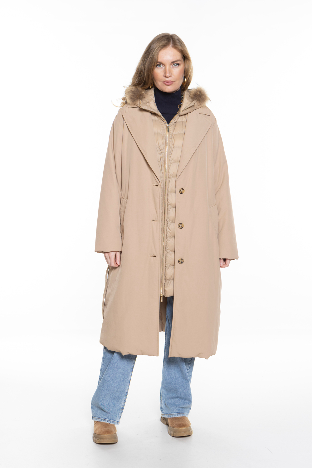 УТЕПЛЕННОЕ ПАЛЬТО С ЖИЛЕТОМ