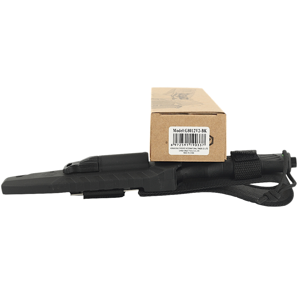 Нож Ganzo G8012V2-BK с паракордом 8CR13 Чёрный *