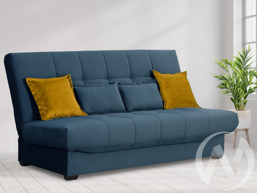 Диван прямой Аккорд (БД) GROUND 08 (темно-синий)/GROUND 14 (темно-желтый)