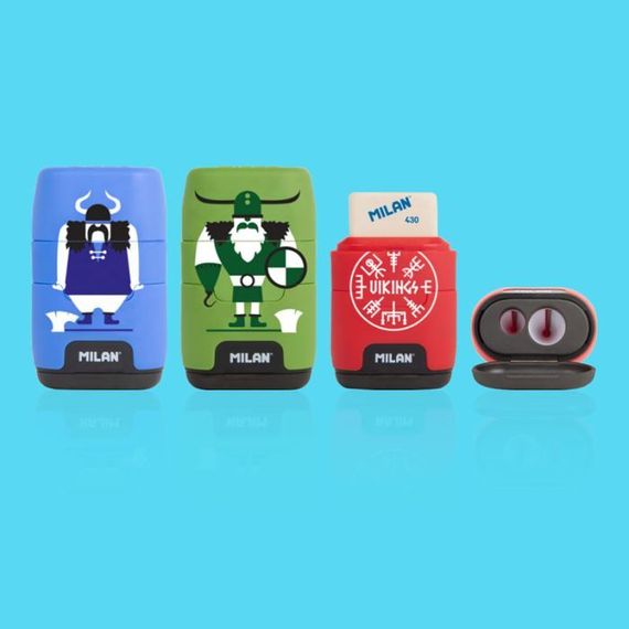 Pozan/ластик/Dısp.16 eraser+sharpener compact vıkıngs